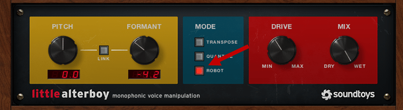 Robot mode in Soundtoys Little Alterboy