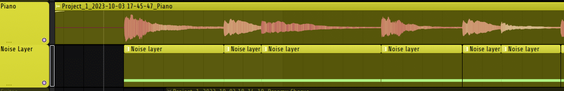 Adding the noise layer to the piano