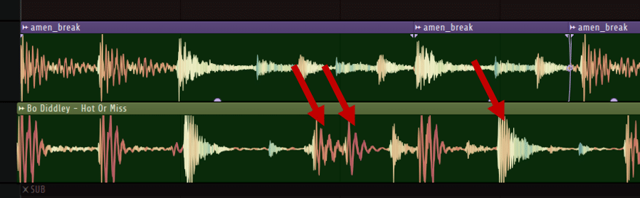 In this case, I can see that the kicks and snares don't always line up - how to make jungle music