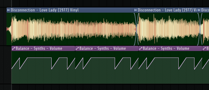 Volume automation on the melody