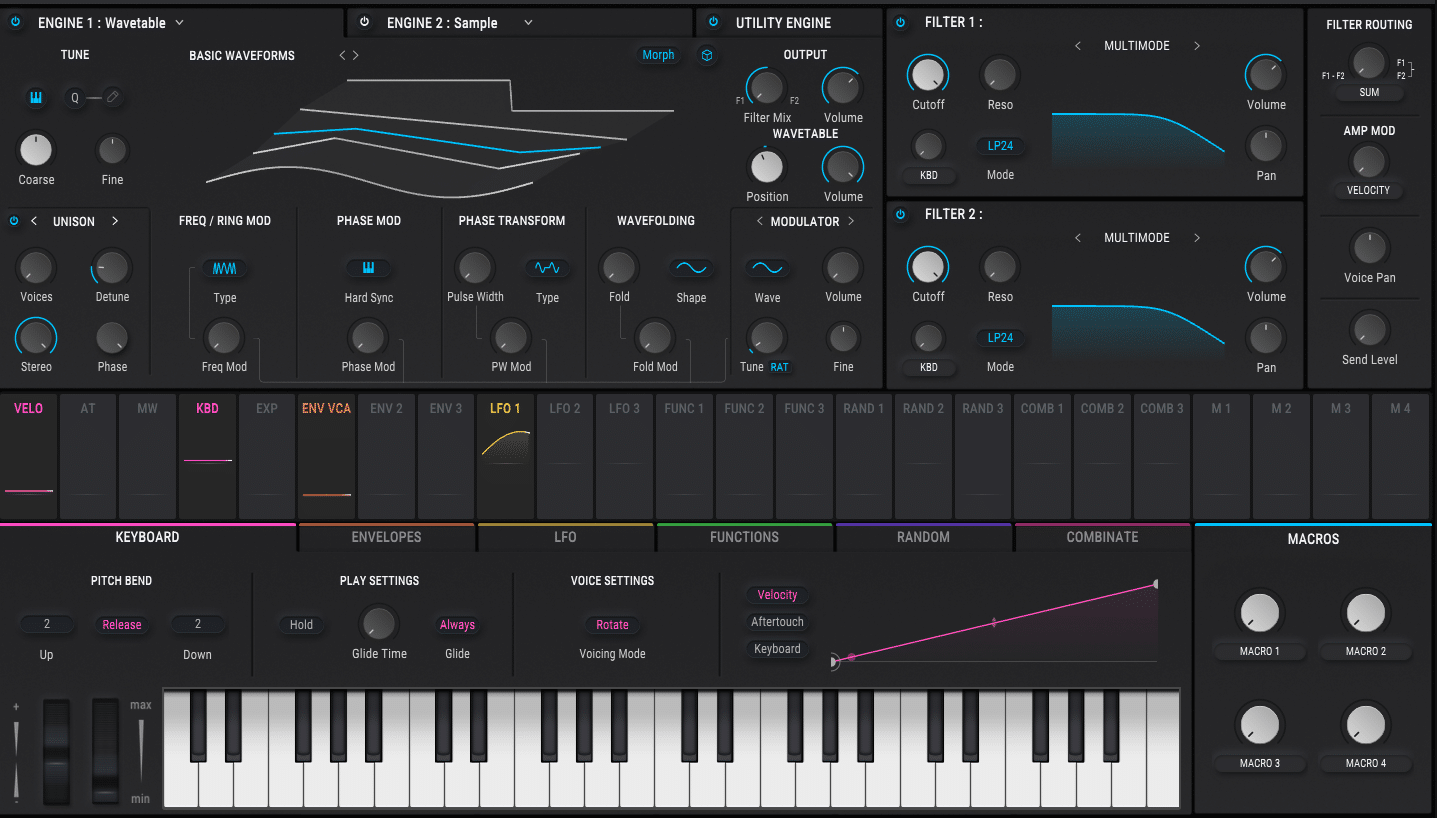 The Synth view in Arturia Pigments