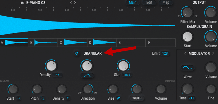 Enabling granular synthesis in the Pigments synth