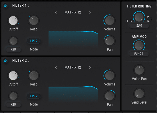 Filters in the Pigments synth