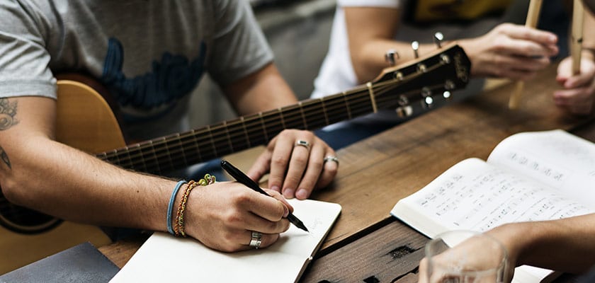 Musicians writing a demo