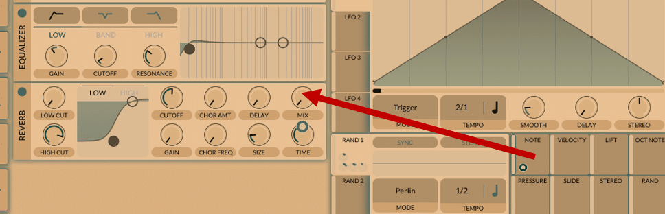 Adding note tracking to the reverb amount