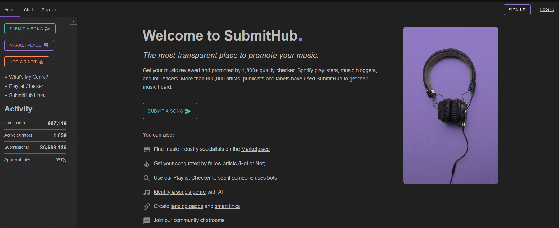 SubmitHub platform