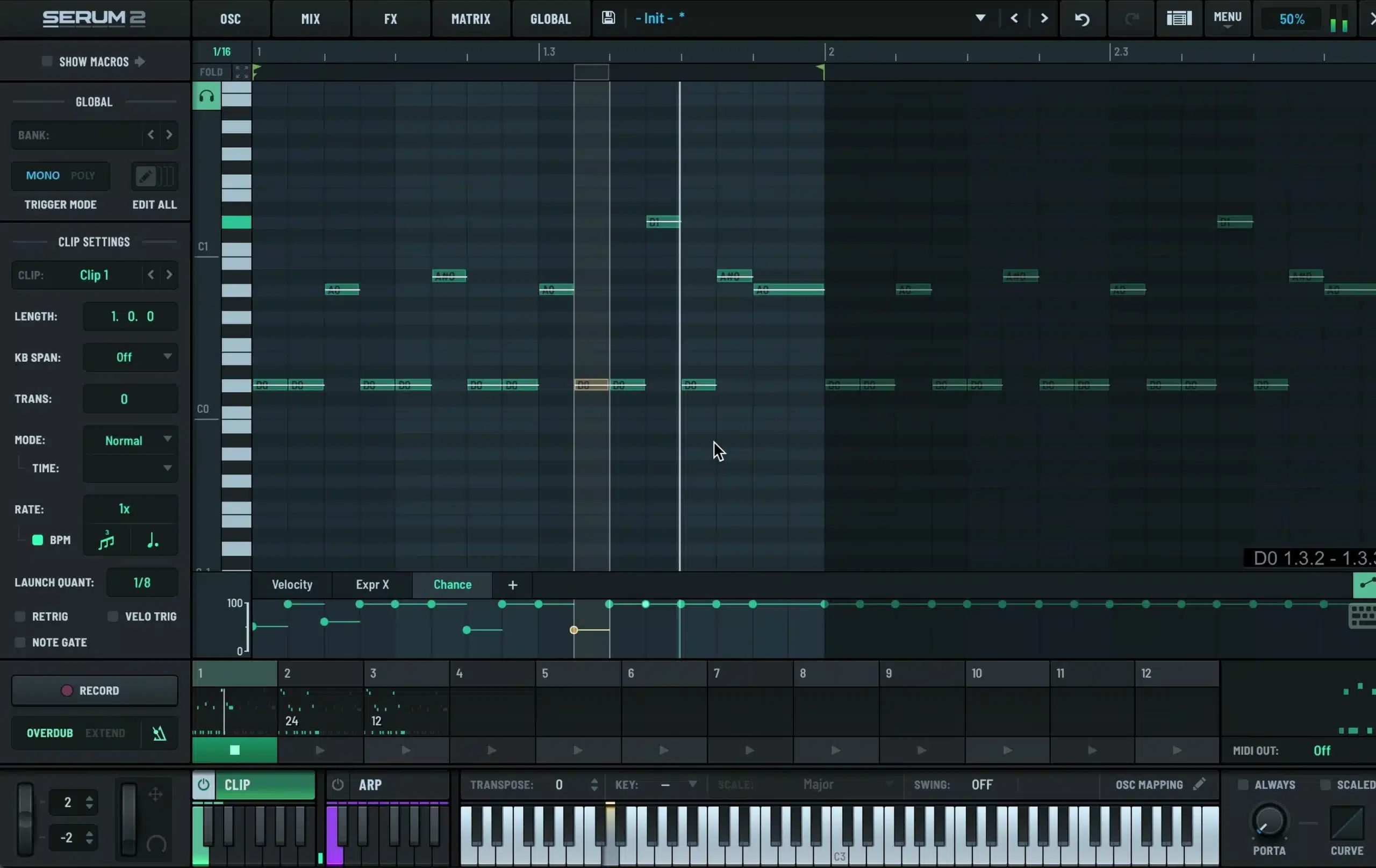 The Chance lane lets individual notes drop in and out of the sequence.