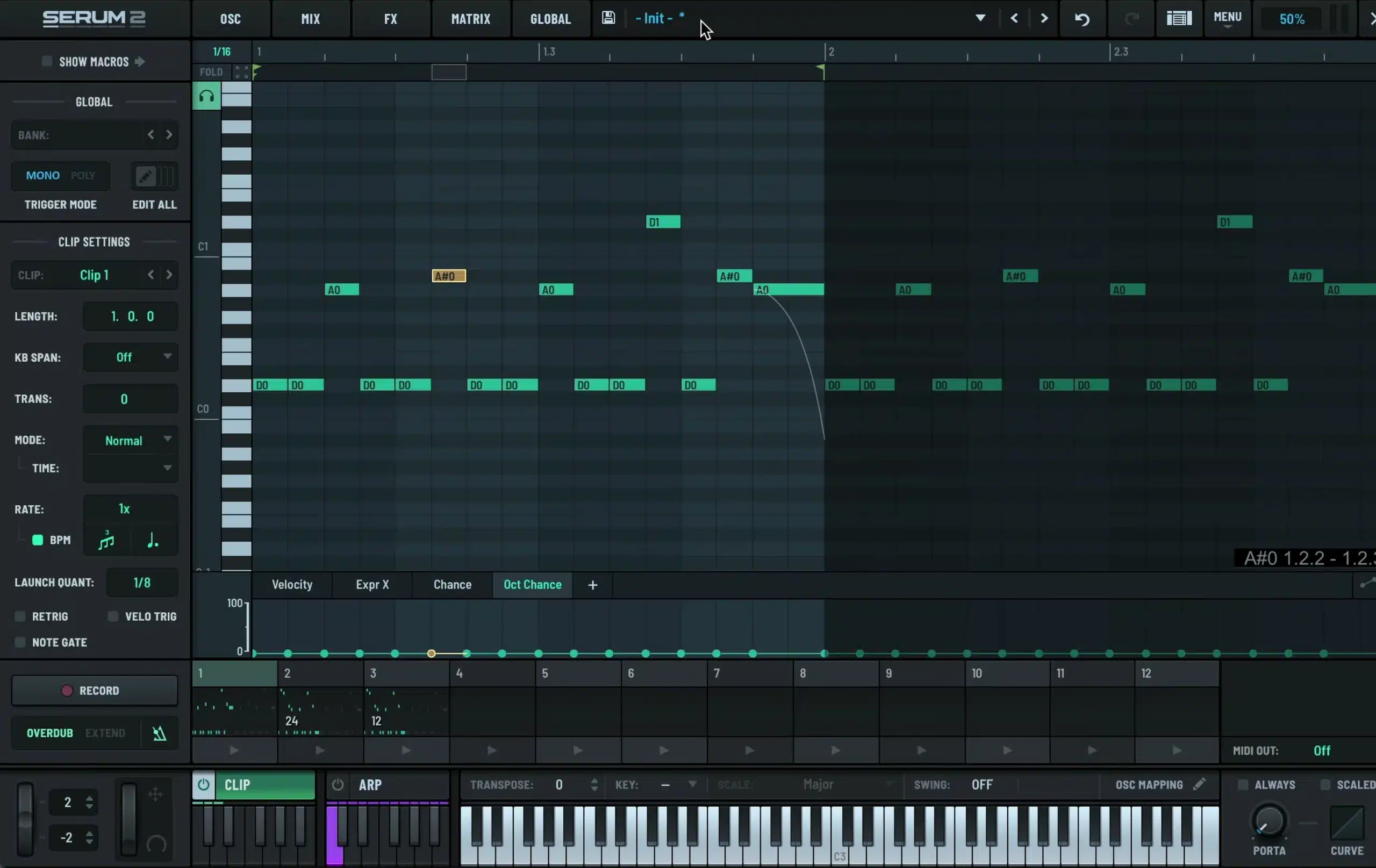 Keep your sequence in the Clip module while trying different presets; transpose it if a sound suits a different register.